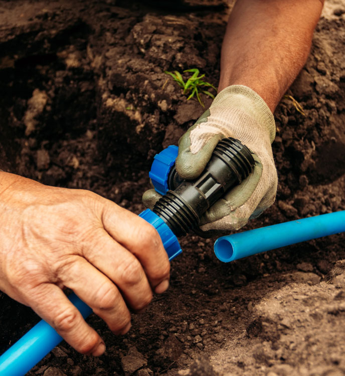 Automatic irrigation system installed